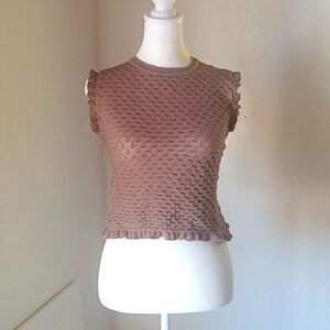 Moon River see through waffle texture shirt